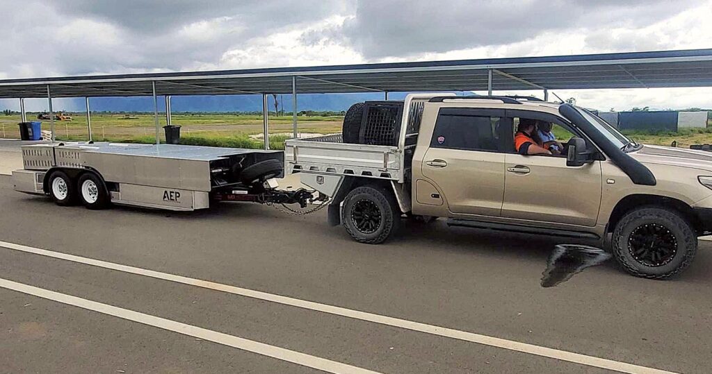 MAE's tow dyno for AEP Engineering in Australia, capable of performing the Davis Dam test on a track