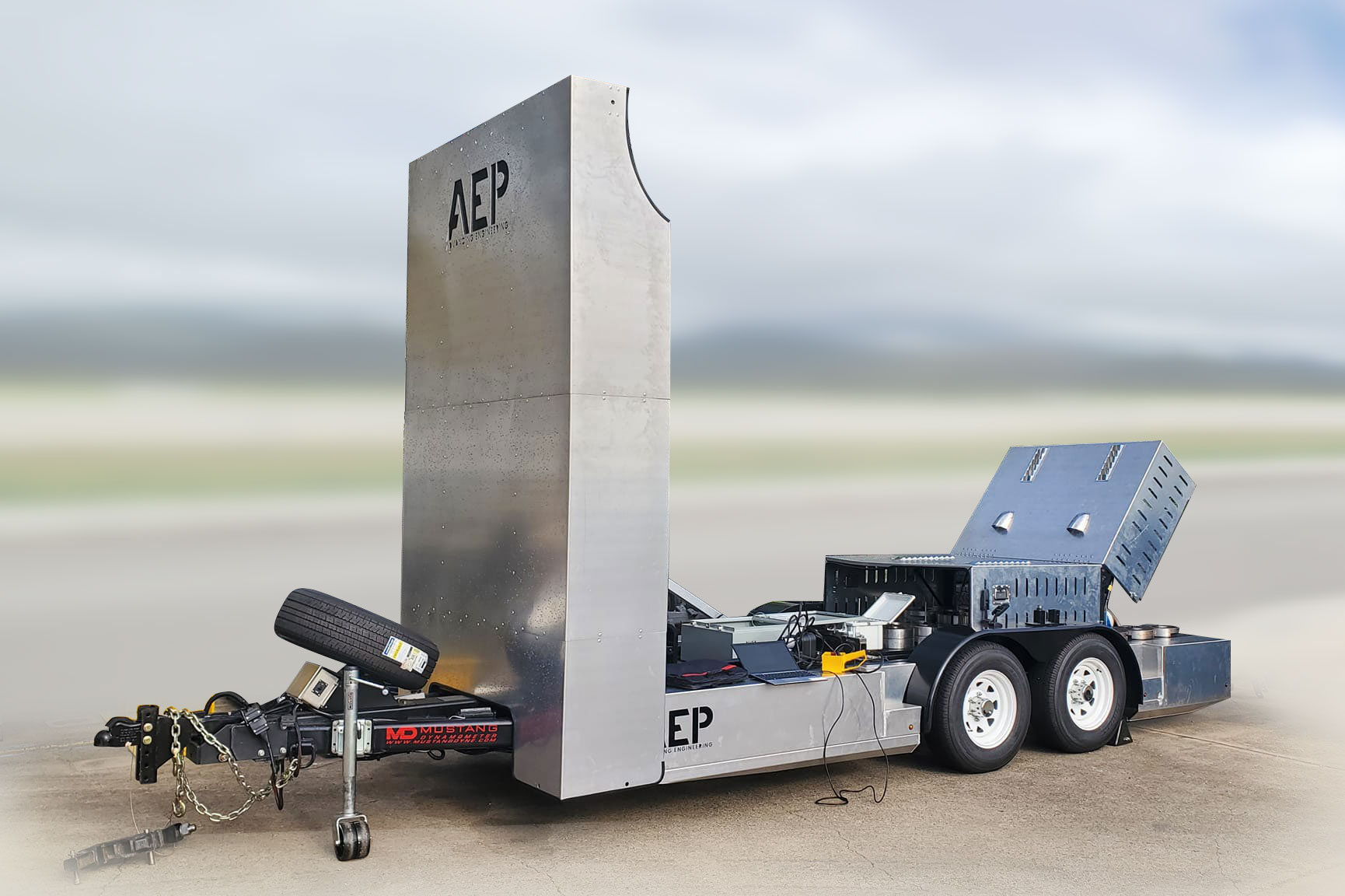 MAE's tow dyno being built in Ohio for AEP Engineering in Australia, capable of performing the Davis Dam test on a track