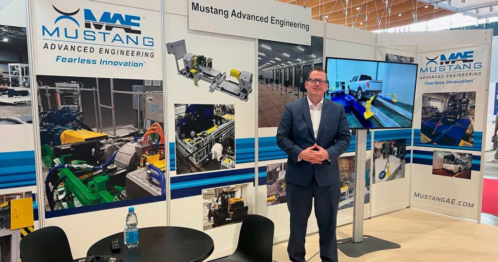 Mustang Advanced Engineering booth at Auto Testing Expo Europe in Stuttgart