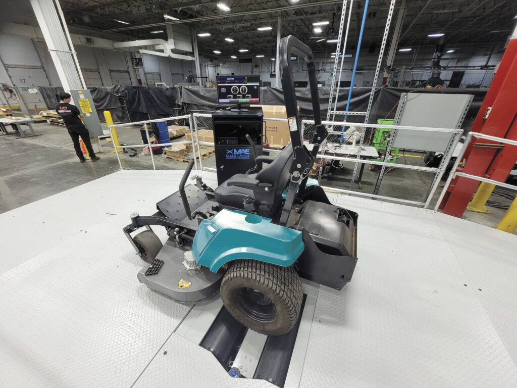 Custom End-of-line test stand for zero-turn mowers from MAE